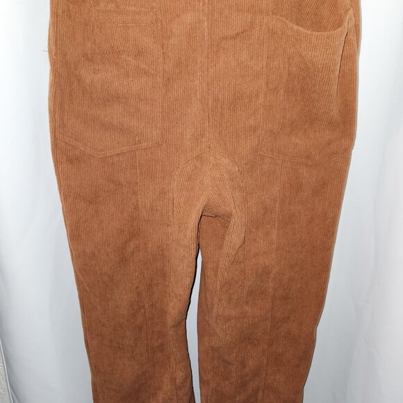 Women's Boho Orange Corduroy soft oversized overalls - Picture 10 of 11